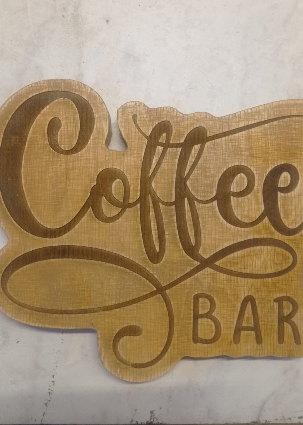 Lazer oyma ahşap tabela